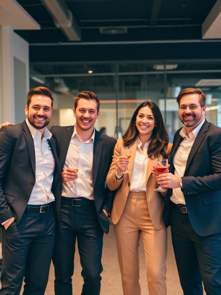 Vanguard Collective teammates celebrating a closed campaign in the New York City office