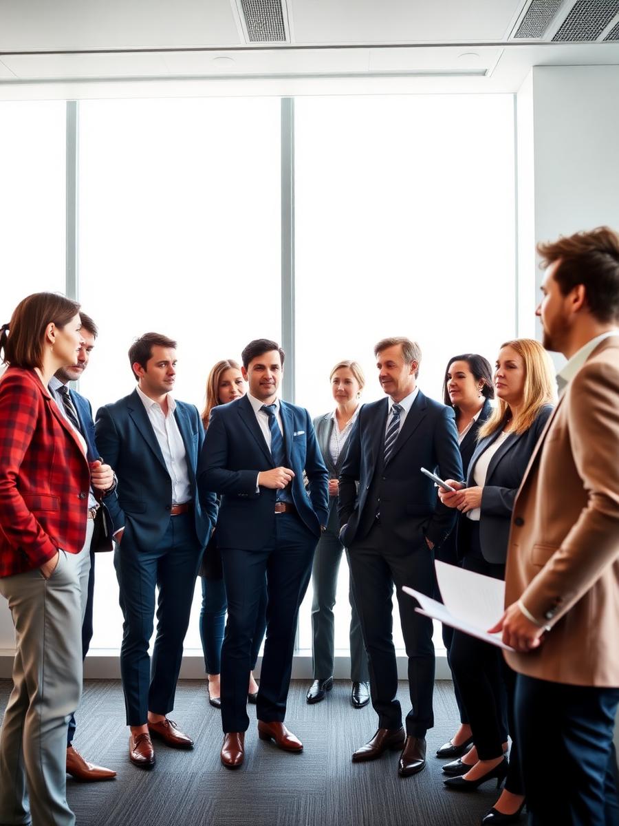 Associates in a morning briefing in the Vanguard Collective New York City office